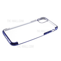 Луксозен силиконов гръб ТПУ кристално прозрачен за Apple iPhone 11 6.1 син сапфир кант